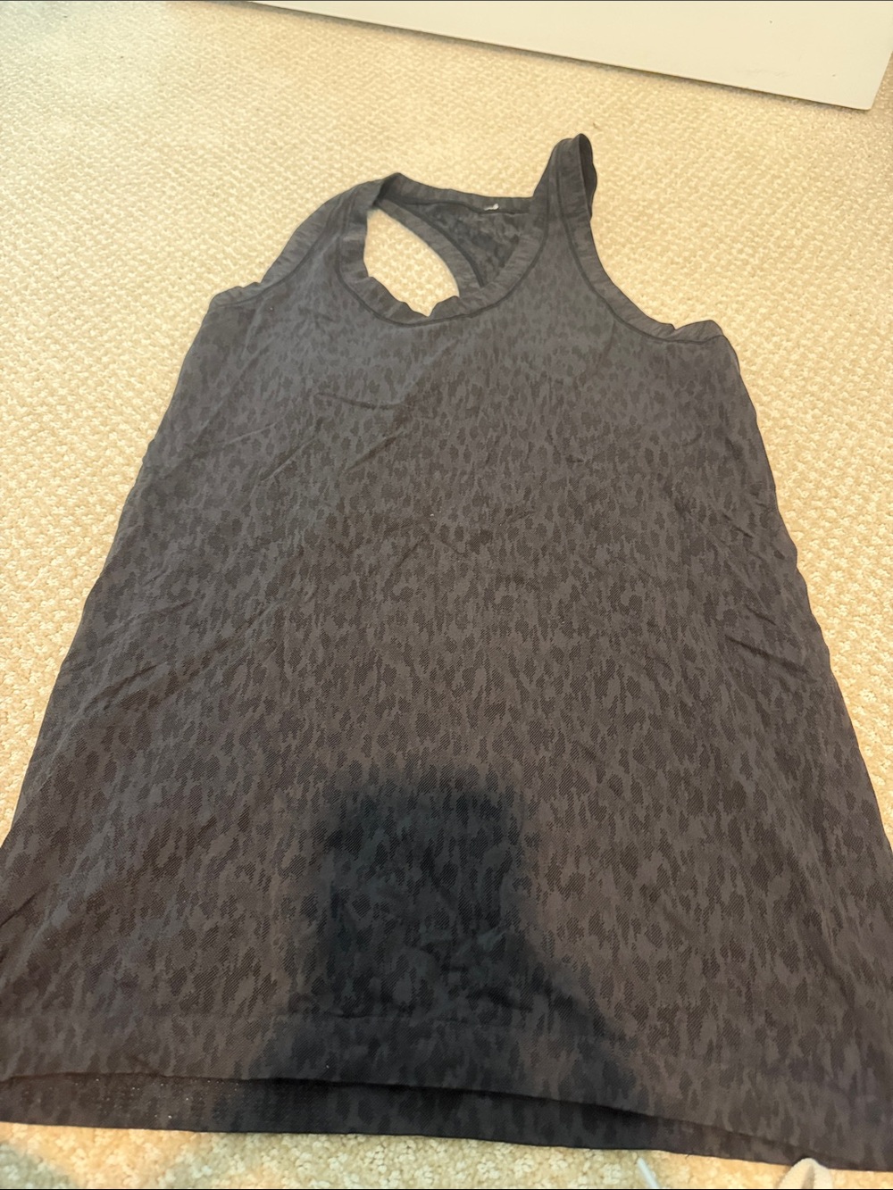 lululemon athletica Black Tonal Animal-Print Racerback Tank